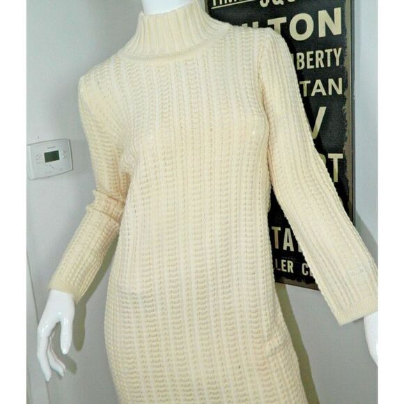 Mallory Dress Size Small Ivory 1960's Sweater‎ Italian Knit 100% Wool Vintage - Picture 9 of 13